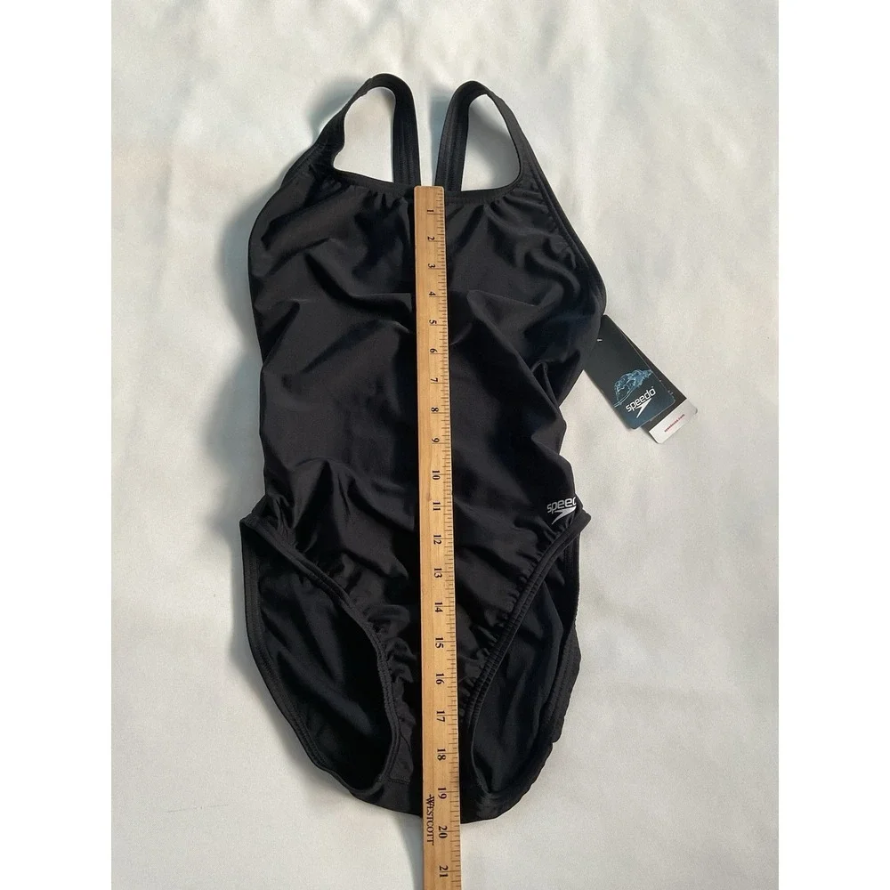 Speedo Swimsuit Womens Black One Piece Pro lt Super Pro Sports Competition 10-36
